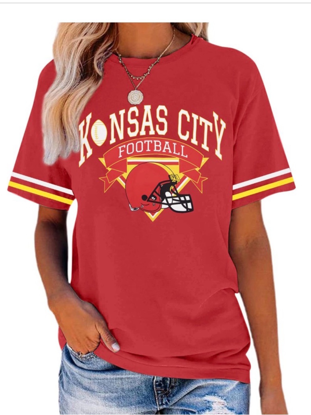 Kansas City Football Red Graphic Tee